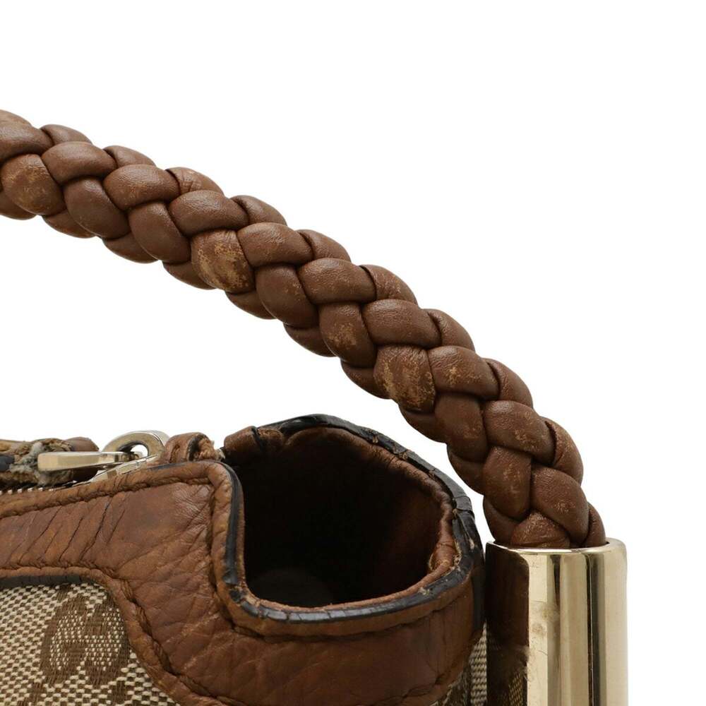 GUCCI Brown Leather Bamboo Shoulder Bag - Picture 6 of 10